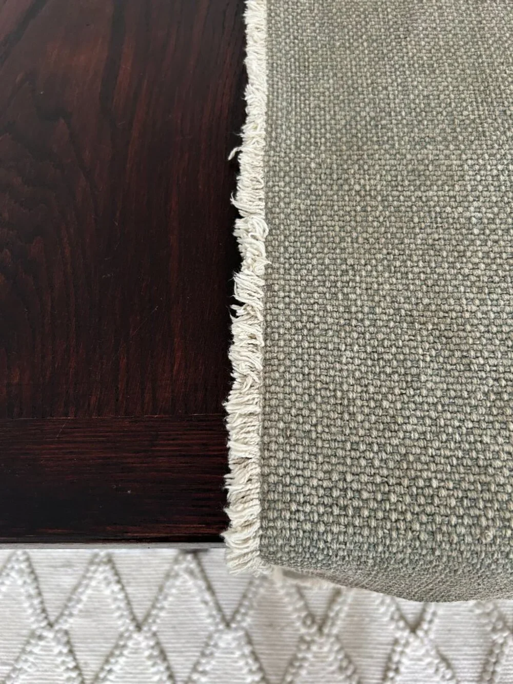 Pottery Barn Table Runner Green/Grey Size 18 X 108